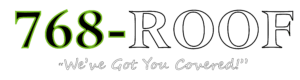 768 roof logo with tagline "we've got you covered!"