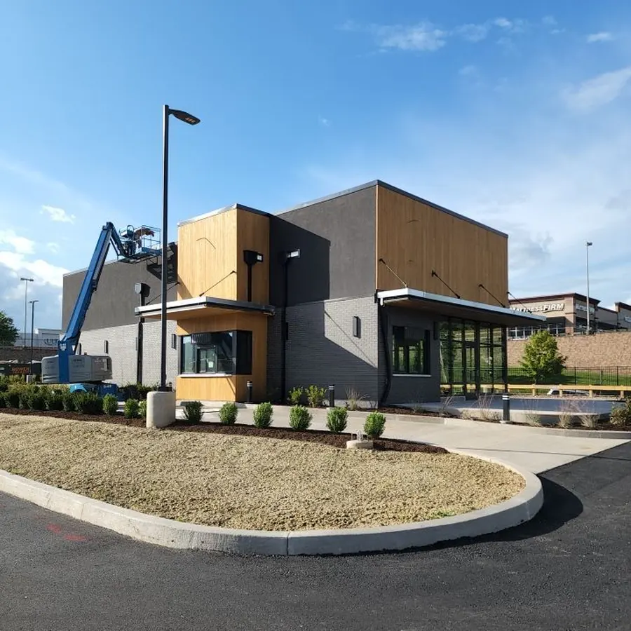 commercial roof work by 768 roof on new starbucks being built in Pennsdale PA