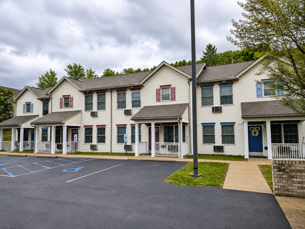 Completed shingle reroof project at Barczak Apartment Homes in Northern Cambria Pennsylvania